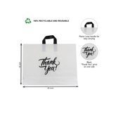 20x15, 3 Mil Thank You Printed Plastic Bags with Loop Handles and with 6" Bottom Gusset Boutique Bag Pack of 60 - Infinite Pack